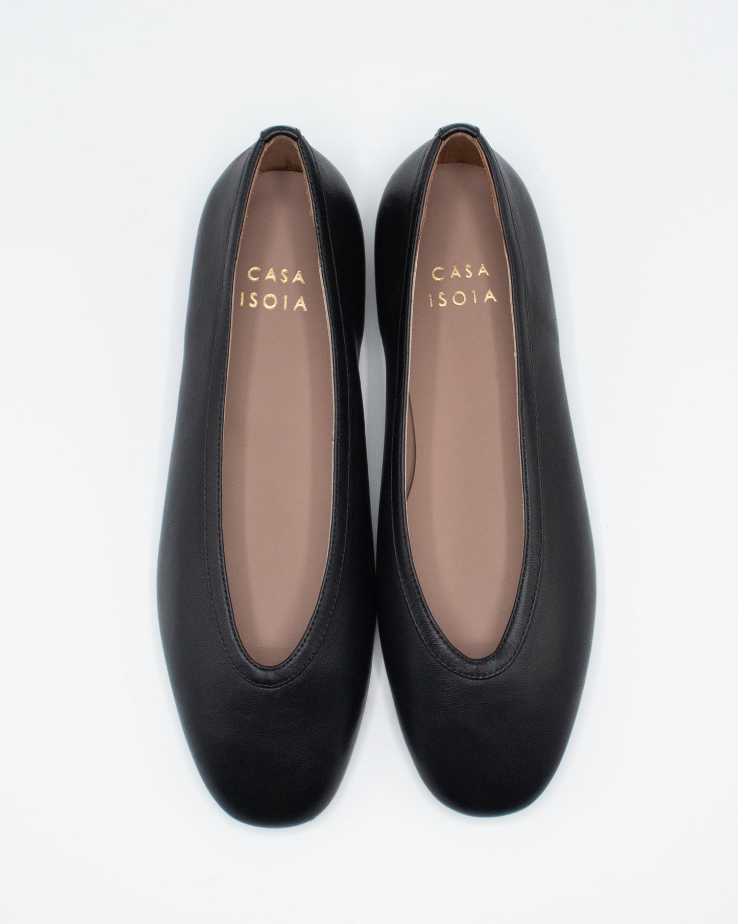 Dafne Leather Flats - Black